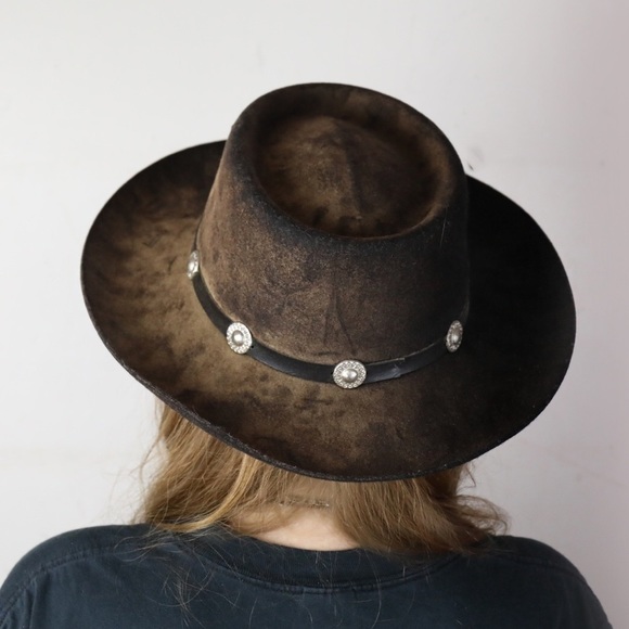 Vintage 70s Custom Reworked Landing  Western Cowboy Hat, size medium (fits S/M) - Picture 3 of 4